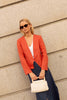 Chaqueta CAPITÁN Lino Naranja - Diseño Exclusivo con Solapas Únicas