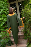 Caftán AMIRA Bicolor Verde
