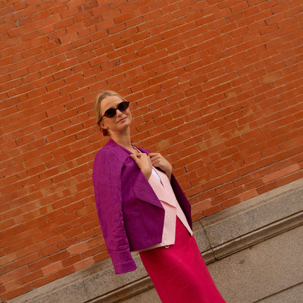 Chaqueta CAPITÁN Lino Magenta - Elegante y Ligera